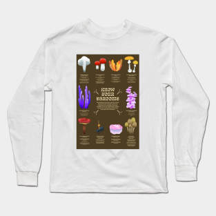 Psychedelic Know Your Shrooms Long Sleeve T-Shirt